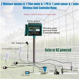 2 moisture sensor & 1 flow meter & 1 PH & 1 level sensor & 1 valve Wireless field controller/relay